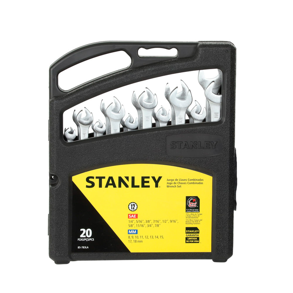 Juego De 20 Llaves Combinadas Métricas/Pulgadas Stanley 85-783LA