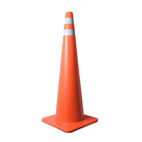 Cono Señalizacion 90Cms Doble Cinta 2"Base Cuadrada(100)