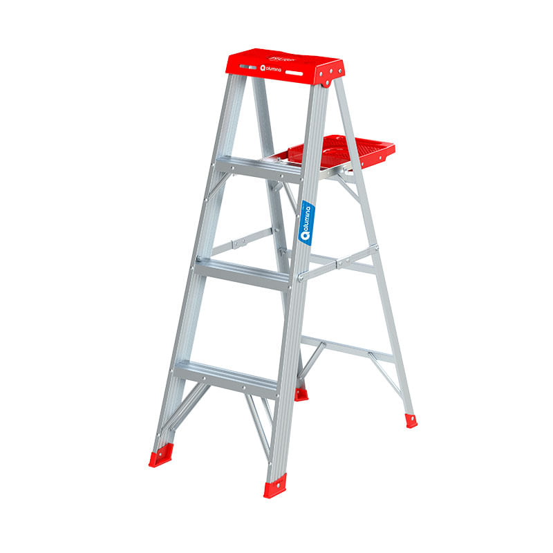 Escalera tijera en aluminio t3 - 4 peldaños 1.2 mt Alumina
