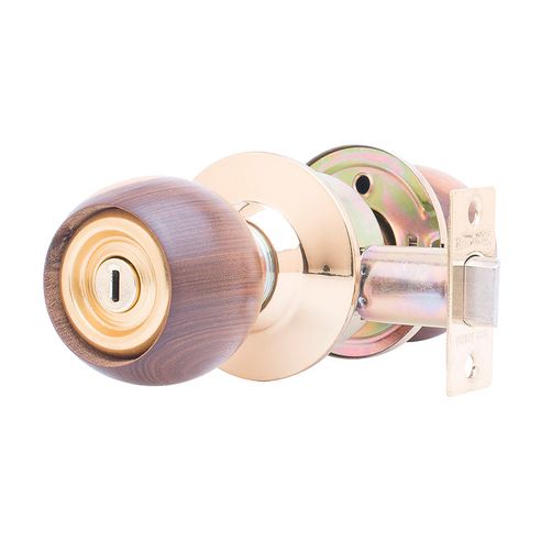 Chapa para baño bola madera dorada duralock 256