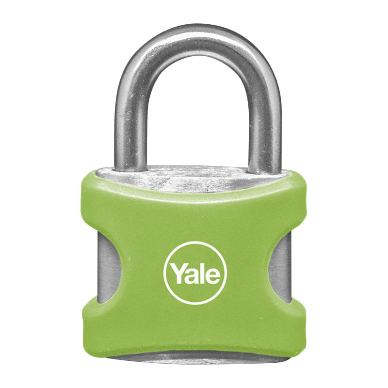 Candado encauchetado YE3 32mm aluminio verde Yale 8860