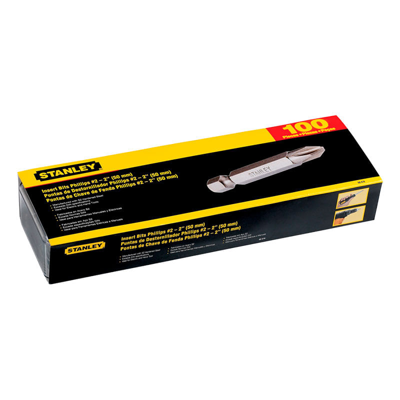 Puntas De Destornillador #2 X 2" Caja x 100 unidades Stanley 68-076