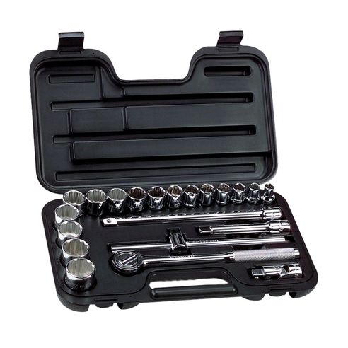 Juego De Dados En Pulgadas 12 Puntas Encastre 1/2" 22 Pzas Stanley 86-533