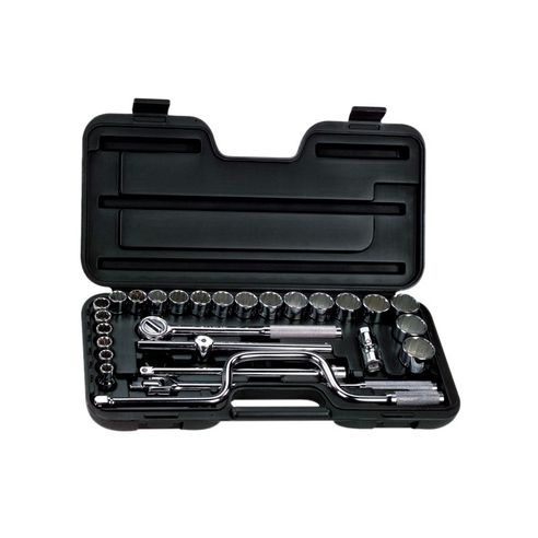 Juego De Dados Métrico 12 Puntas Encastre 1/2" 29 Pzs. Stanley 86-504
