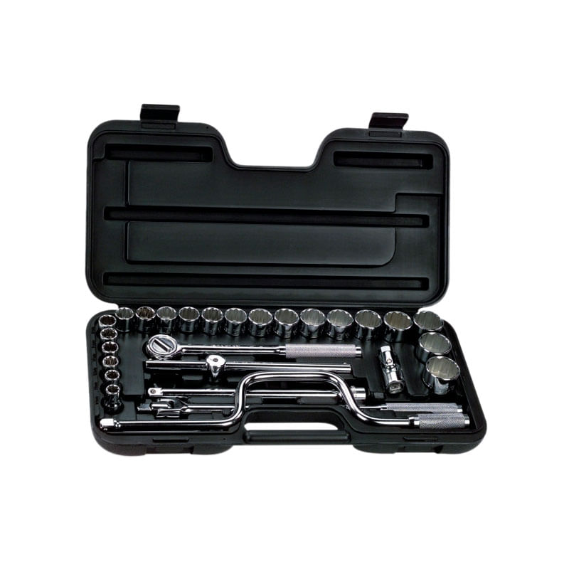 Juego De Dados Métrico 12 Puntas Encastre 1/2" 29 Pzs. Stanley 86-504