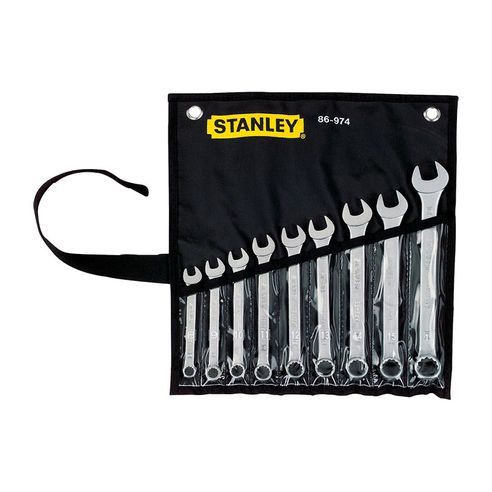 Juego De 9 Llaves Combinadas Métricas Stanley 86-974