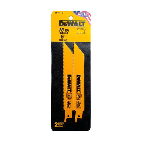 Juego De 2 Seguetas P/Sierra Sable 6" x 18 Dientes xpulg. Dewalt DW4811-2