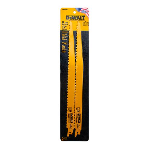 Juego De 2 Seguetas Para Sierra Sable 12" x 6 Dientes xpulg. Dewalt DW4804-2::Z