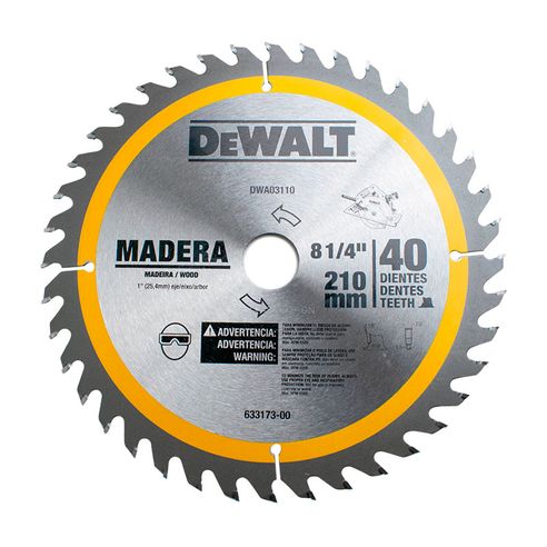 Disco De Corte General Para Madera 8-1/4" X 40D Dewalt DWA03110