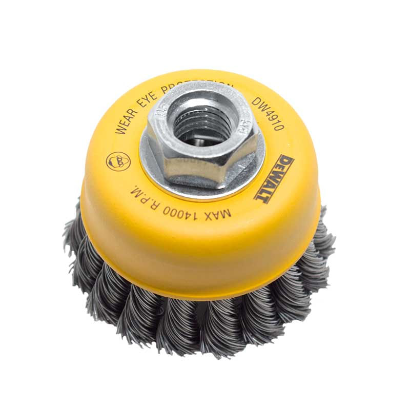Cepillo De Copa Entorchada 3" Eje De Acero De Carbono 5/8" 11 Dewalt DW4910