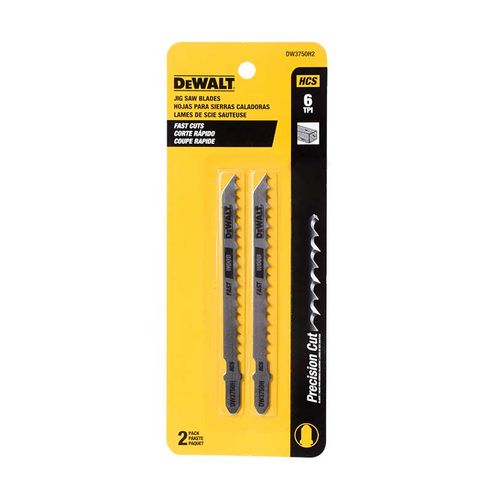 Set Hojas Sierra Caladora Para Corte De Madera 2 Pzas. Encastre en "T" De 4" X 6TPI Dewalt DW3750H2