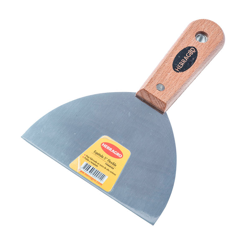 Espátula flexible 5" mango madera Herragro