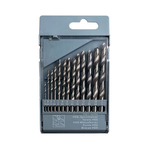 Juego de brocas HSS 1/16" a 1/4" x 13 piezas