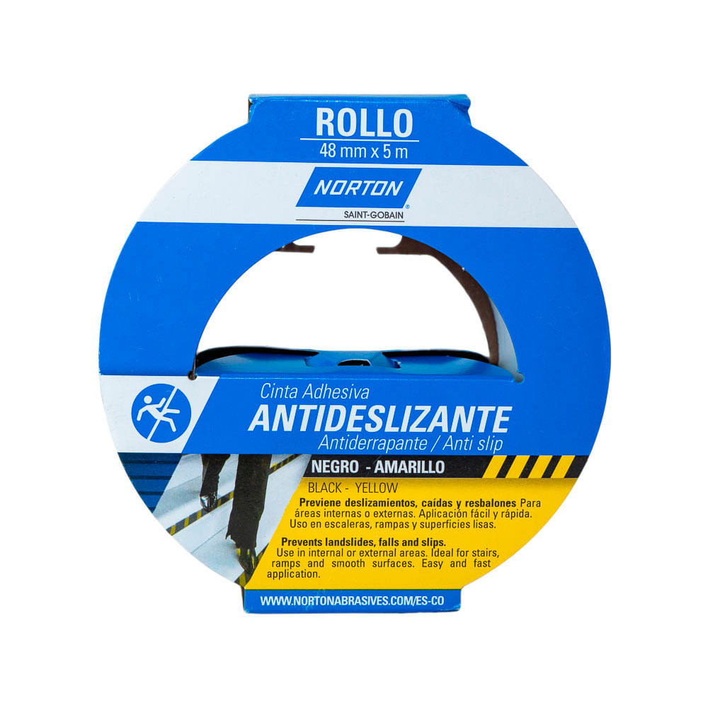 Cinta antideslizante Amarilla/Negra 2" x 5mts  Carborundum
