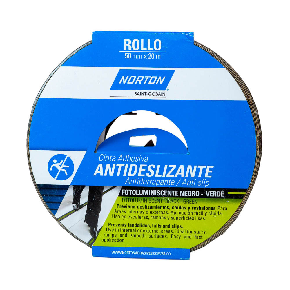 Cinta antideslizante 2" x20mts verde Carborundum