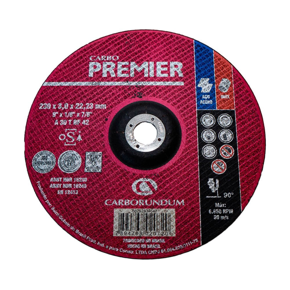 Disco Premier 9Pulg X1/8 T27  Metalinox 258(Df)