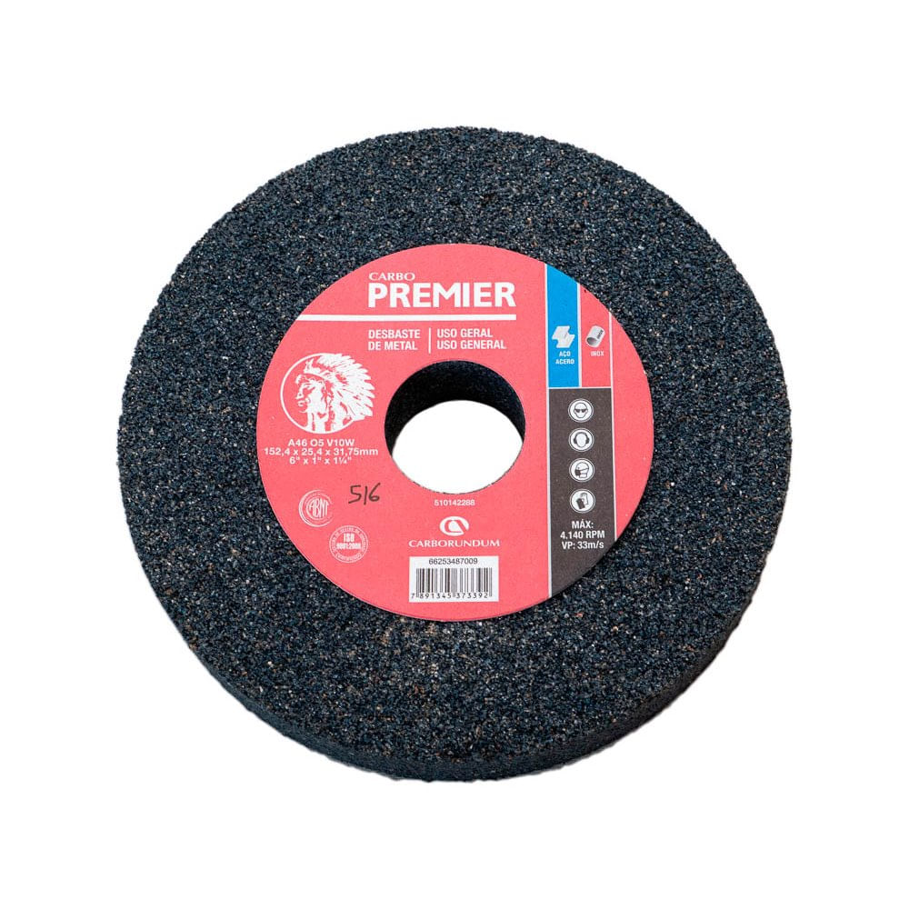 Piedra de esmeril gris 6 x 1 grano 46 Carborundum