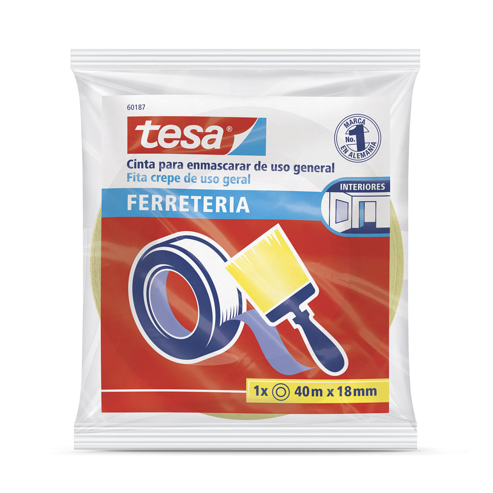 Cinta enmascarar  3/4" x 40mts Tesa