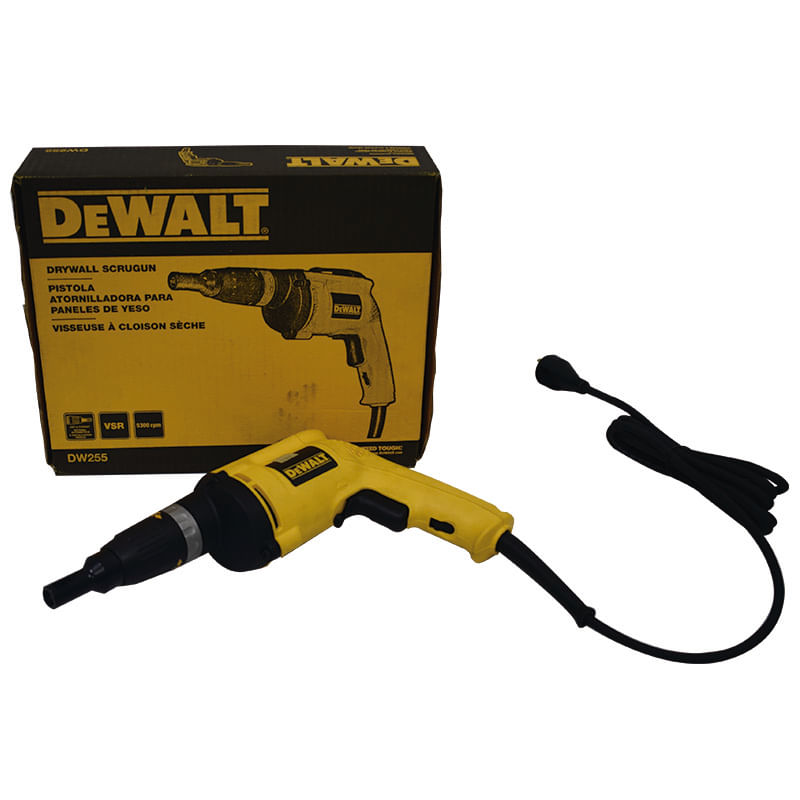 Pistola Roscadora Vsr De Alta Velocidad Para Paneles De Yeso De 5.300RPM Dewalt DW255