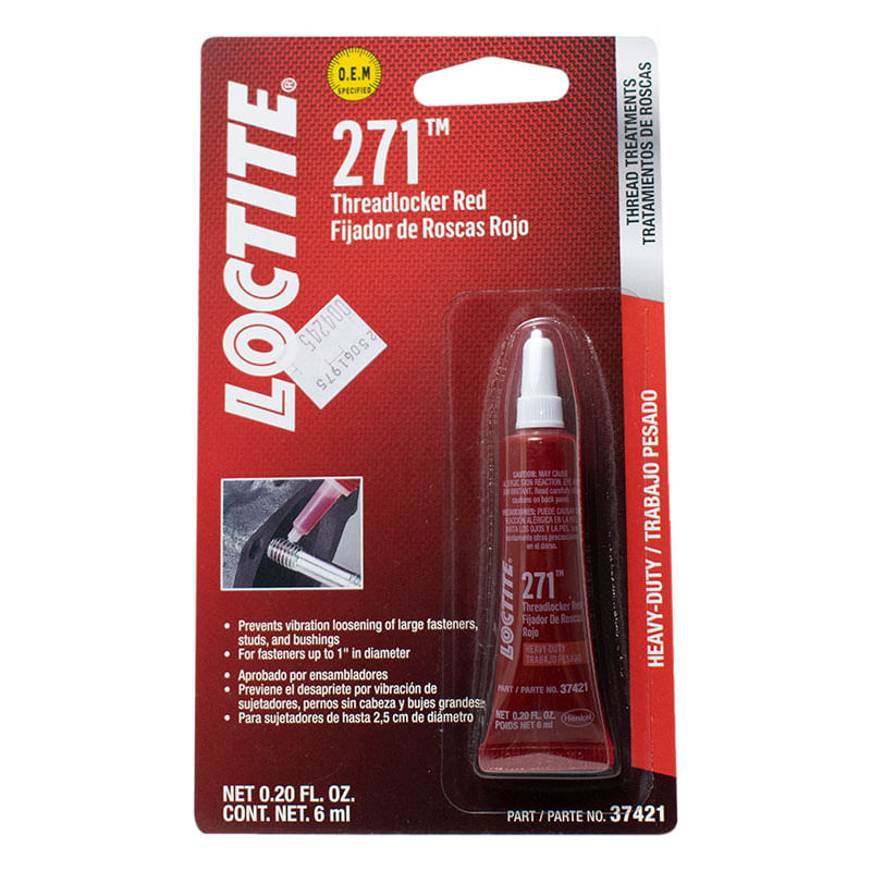 Fijador de Roscas Fuerza Alta  Loctite 271 x 6 Ml