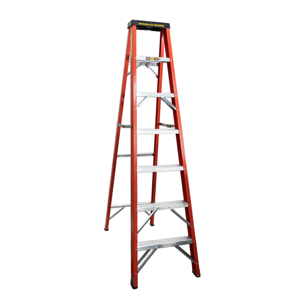 Escalera Tijera Fibra De Vidrio Semiprofesional 210 mt/114 kg E. Colombia