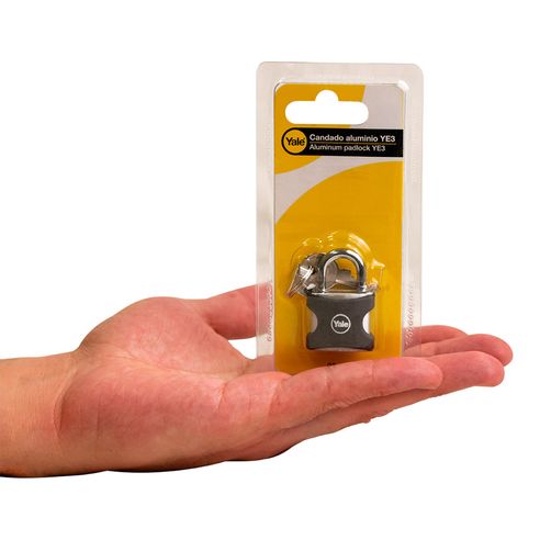 Candado encauchetado YE3 25mm aluminio negro Yale 8885