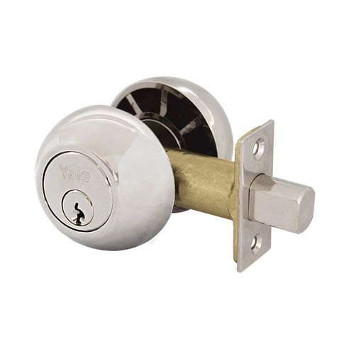 Cerradura seguridad doble cilíndro cromada Yale 170