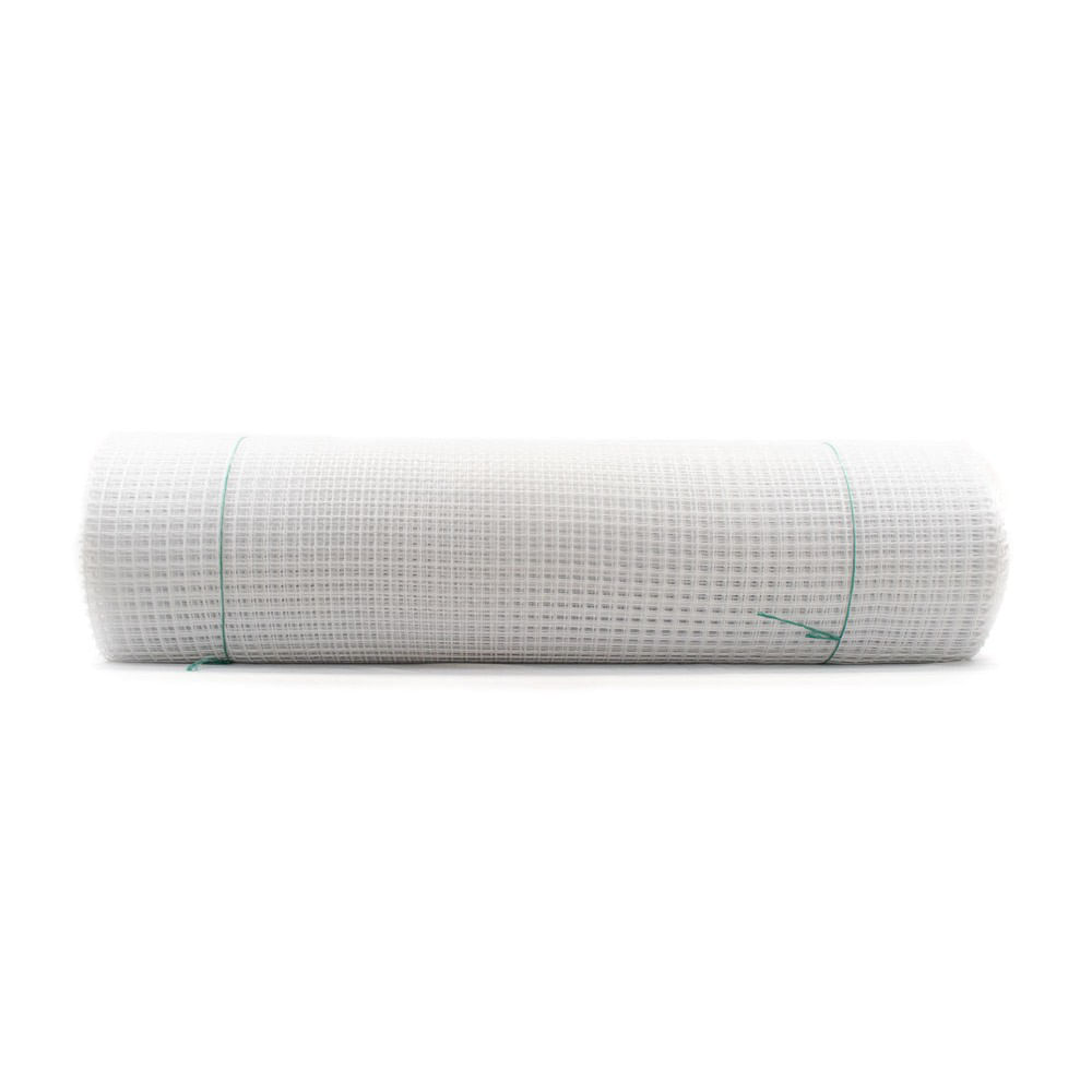 Rollo malla plástica 16 x 16mm 1mt x 30mt blanca