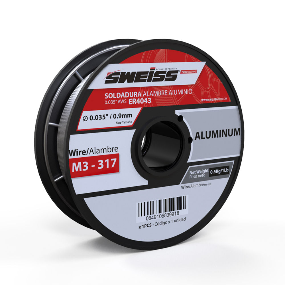 Soldadura-Sweis-M3-317 Mig 0.35 Aws Er4043 Alumi(Roll X1/2K