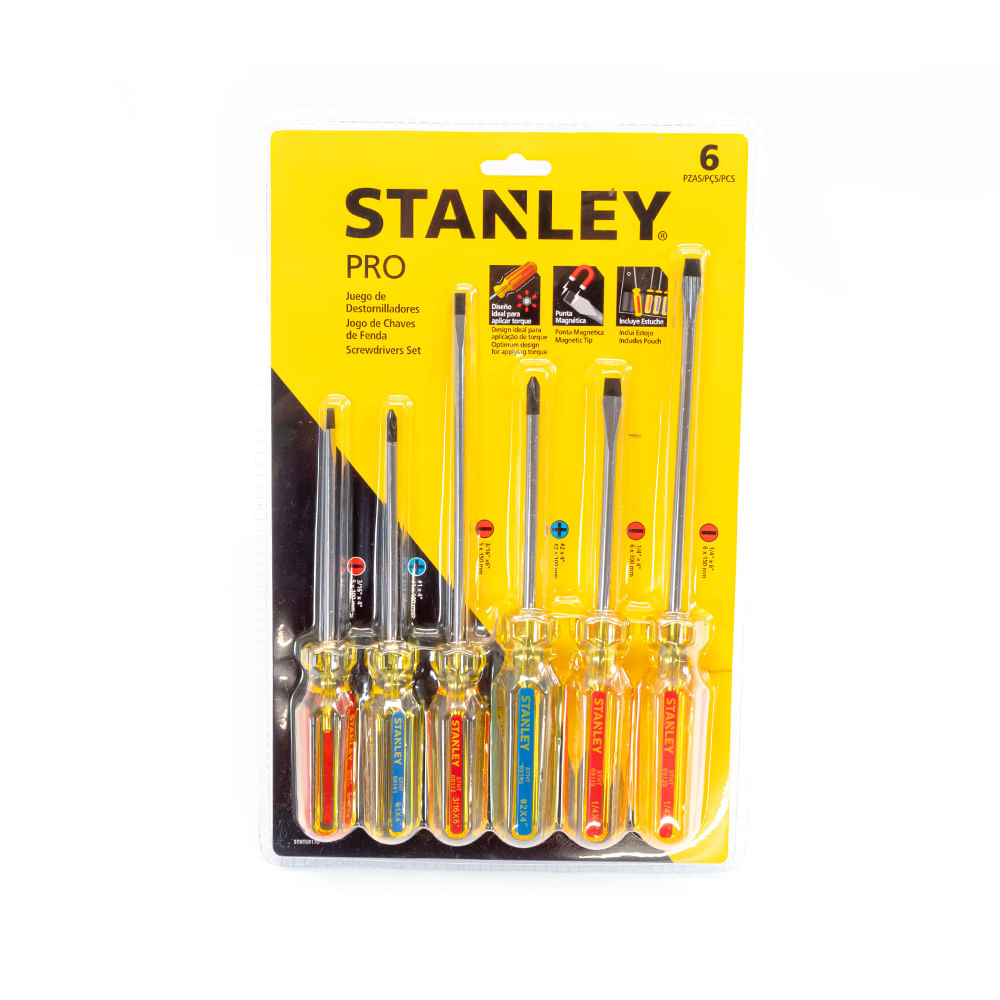 Juego de destornilladores pro 6 piezas Stanley 69-170