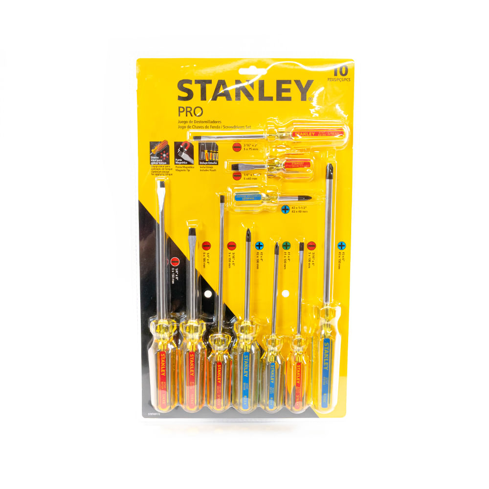 Juego de destornilladores 10 piezas Stanley 69-172