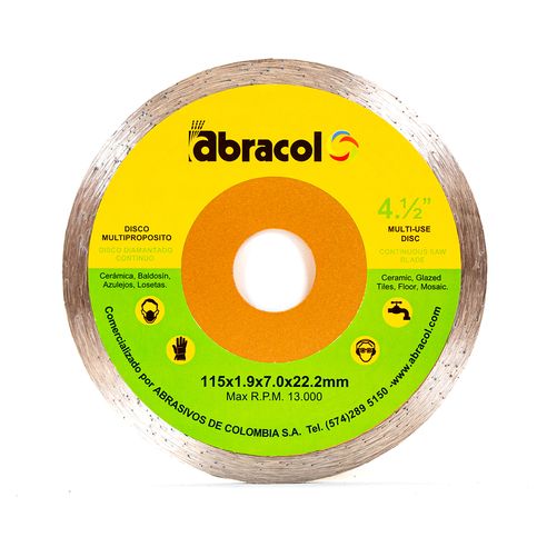 Disco Diamantado -Abracol- 4 1/2Continuo(25)