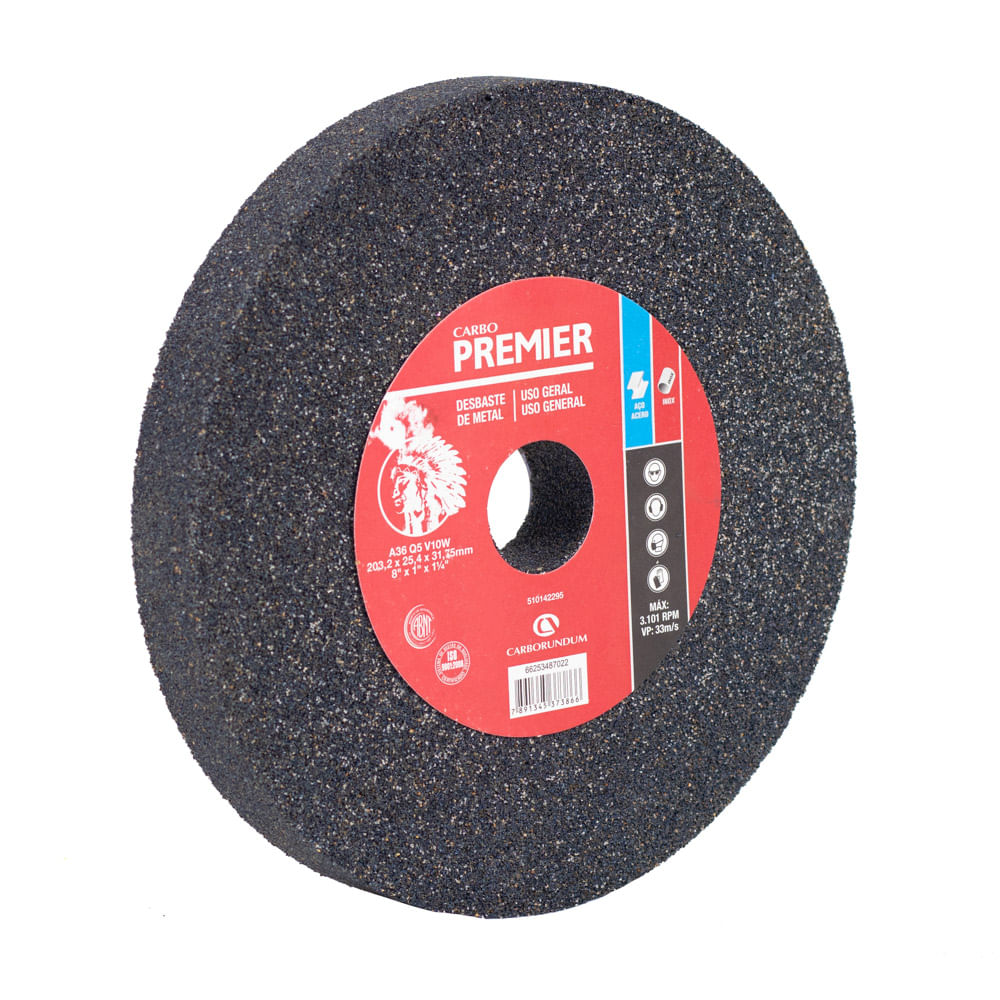 Piedra de esmeril gris 8 x 1 grano 36 Carborundum