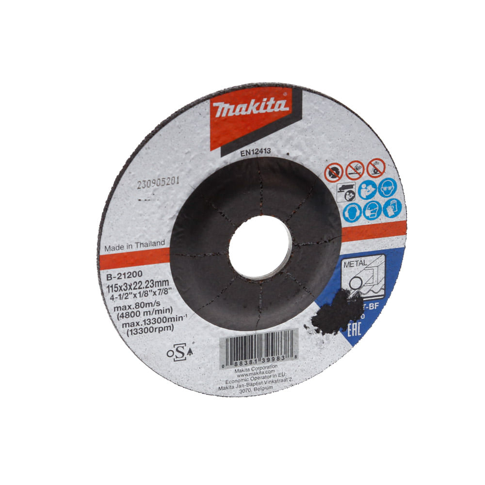 Disco Makita 4.1/2X1/8Mmx7/8 B-21200 -Inox (50)