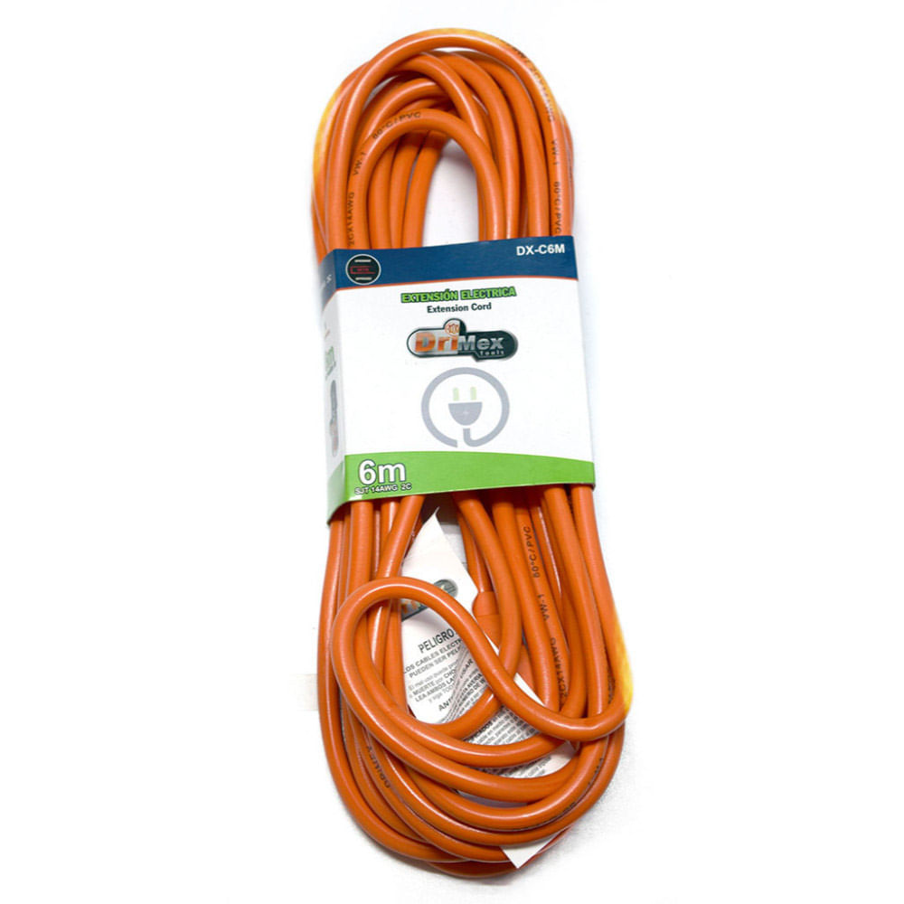 Extensión encauchetada naranja 6 mt Drimex