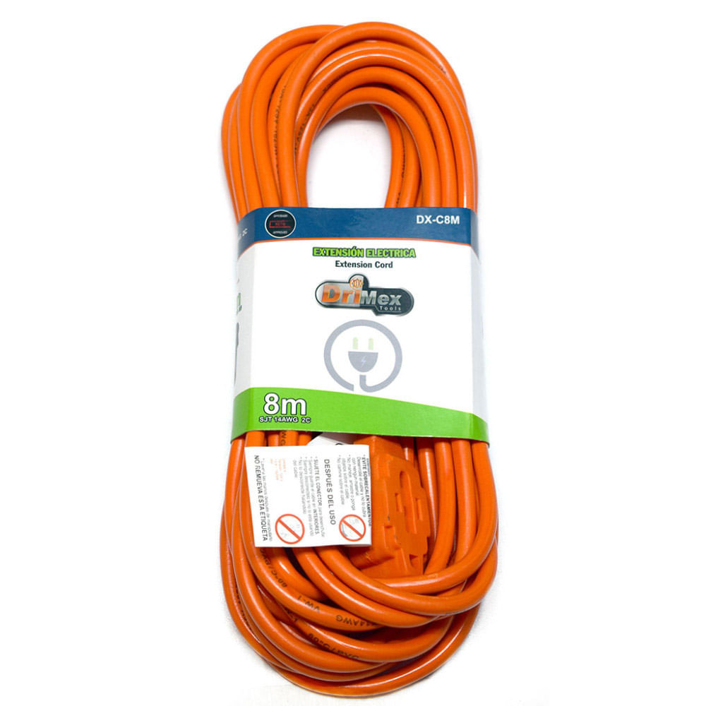 Extensión encauchetada naranja 8 mt Drimex