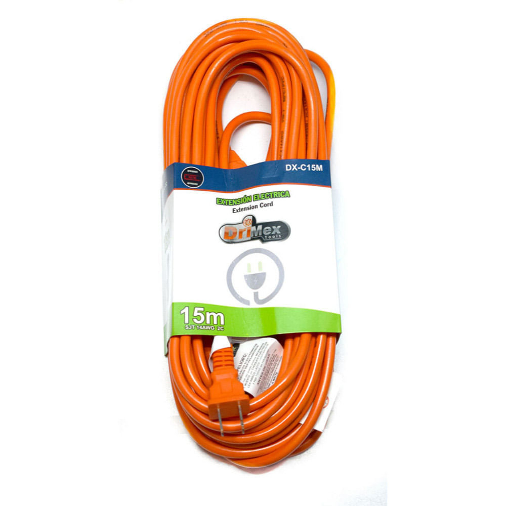 Extensión encauchetada naranja 15 mt Drimex