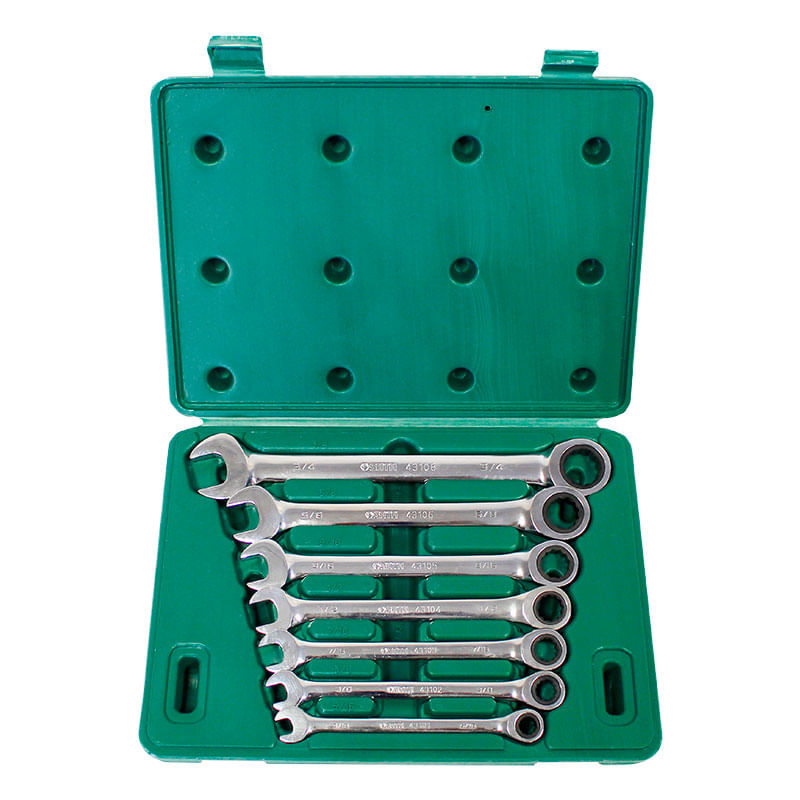 Juego Llaves Mixtas Tipo Ratchet de 5/16 a 3/4" 7 Piezas Sata ST09023SJ