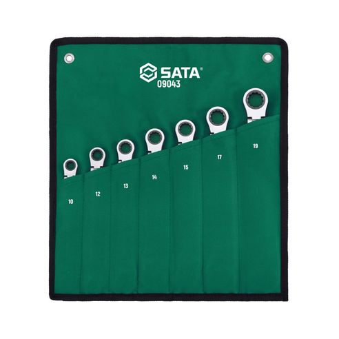 Juego De Llaves Mixtas Tipo Ratchet de 10 a 19mm 7 Piezas Sata ST09043SJ
