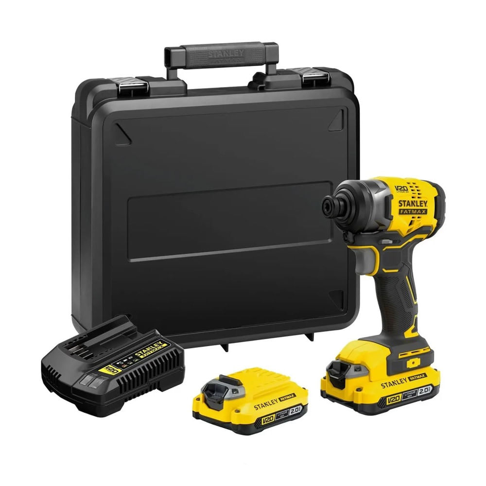 Atornillador De Impacto 20V Brushless + 2 Baterías Y Maleta Stanley Sbi810d2k-b3