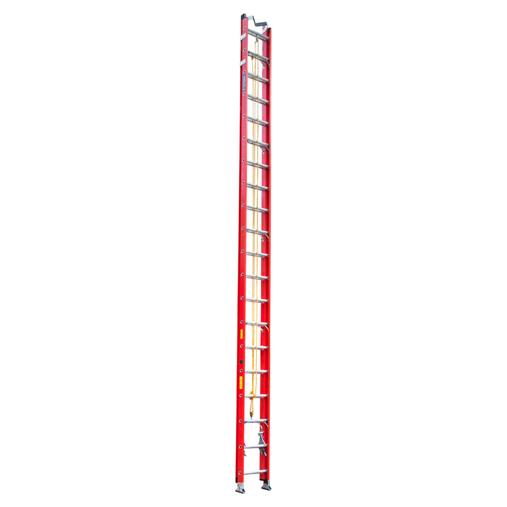 Escalera Extensión 2 Cuerpos Fibra De Vidrio Profesional 40 Peldaños 12 mt E. Colombia