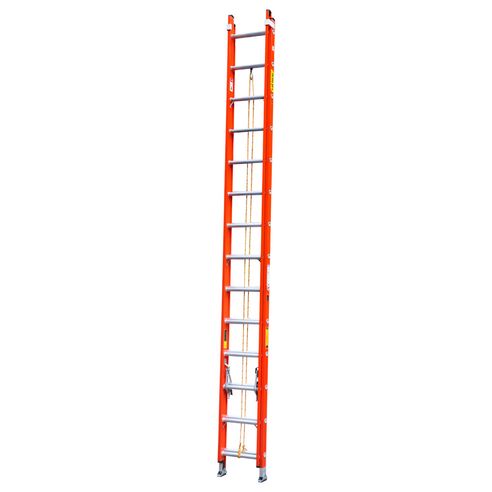 Escalera extensión 2 cuerpos fibra de vidrio 28 peldaños 7.7mt