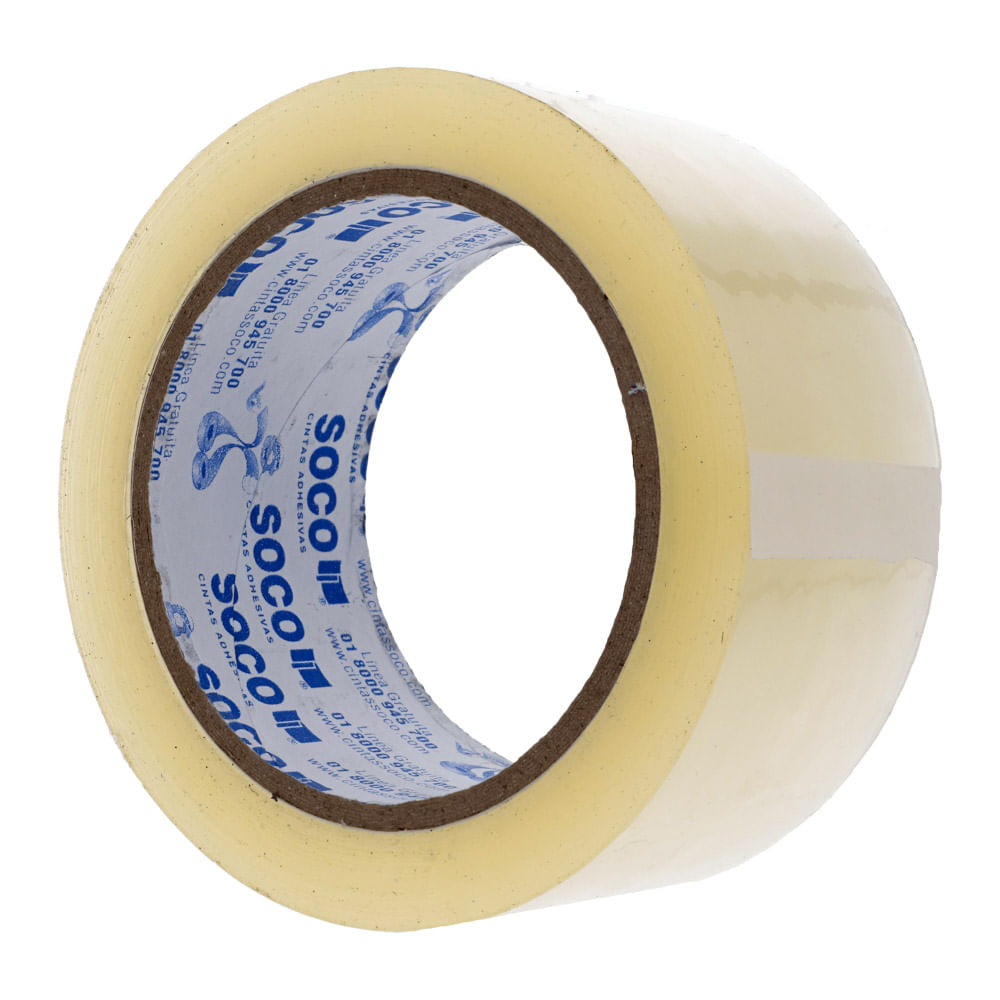 Cinta empaque transparente 2" x100mts Soco