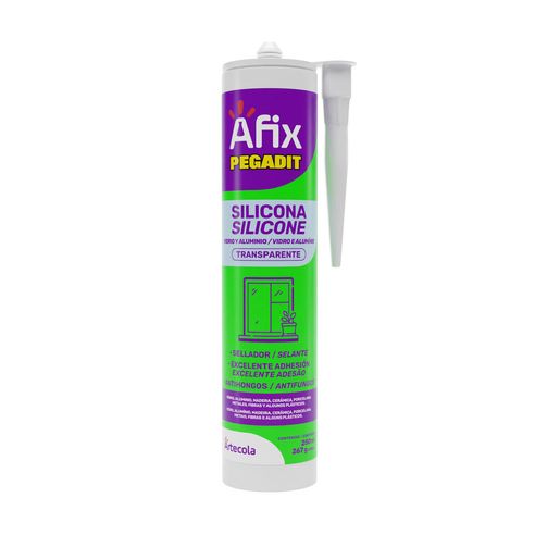 Silicona Vidrio y Aluminio Transparente Afix Pegadit x 280Ml