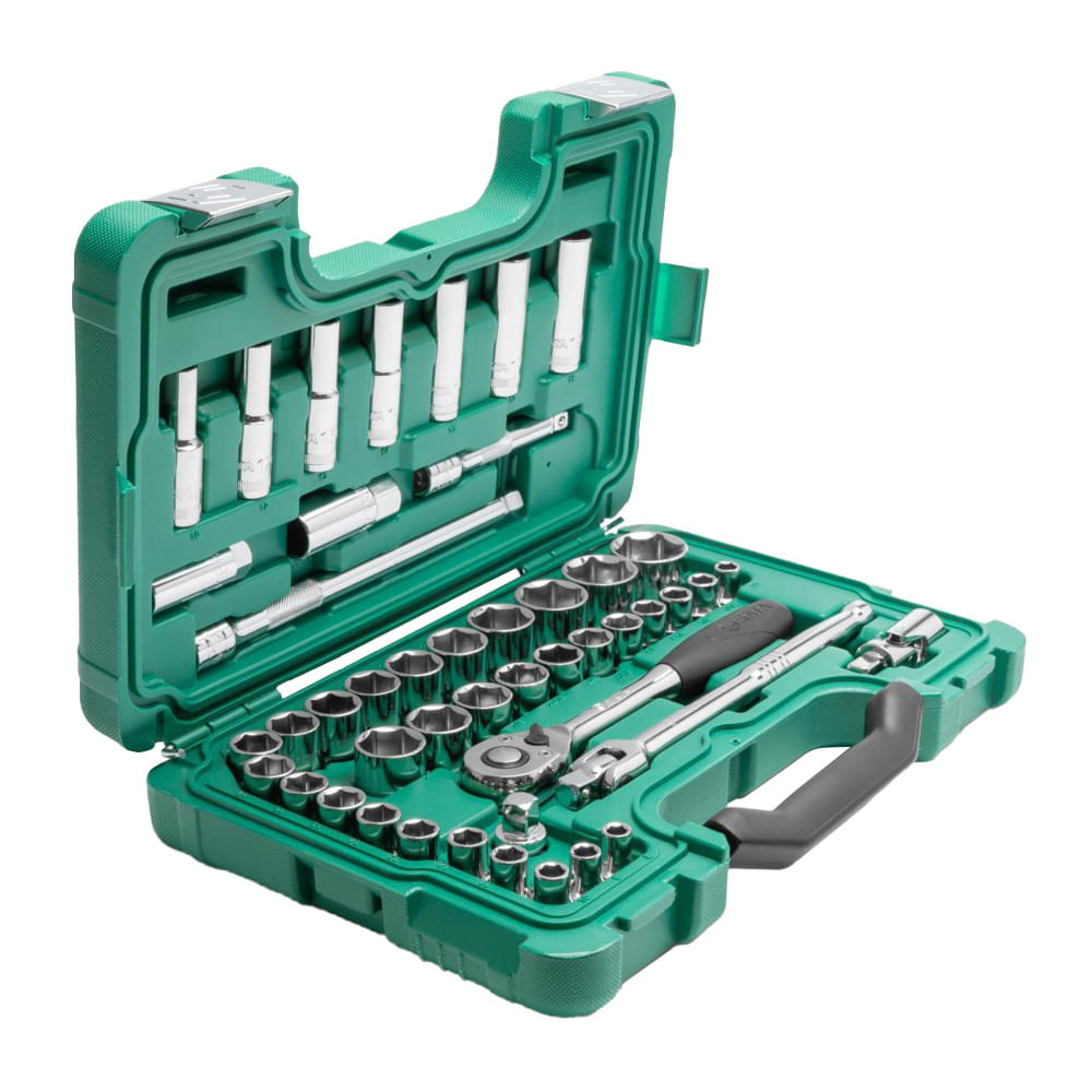 Juego De Copas Mixtas Milimetricas Y Pulgadas 46 Piezas Sata St09006Sj