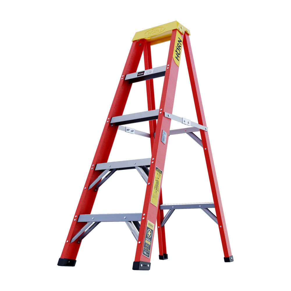 Escalera tijera fibra de vidrio 5 peldaños 1.5 mt Horn