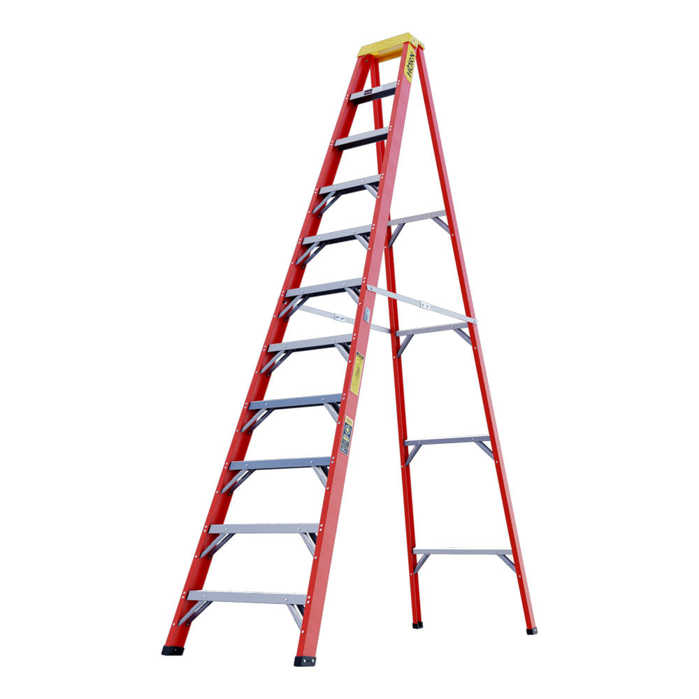 Escalera tijera fibra de vidrio 11 peldaños 3.3 mt Horn