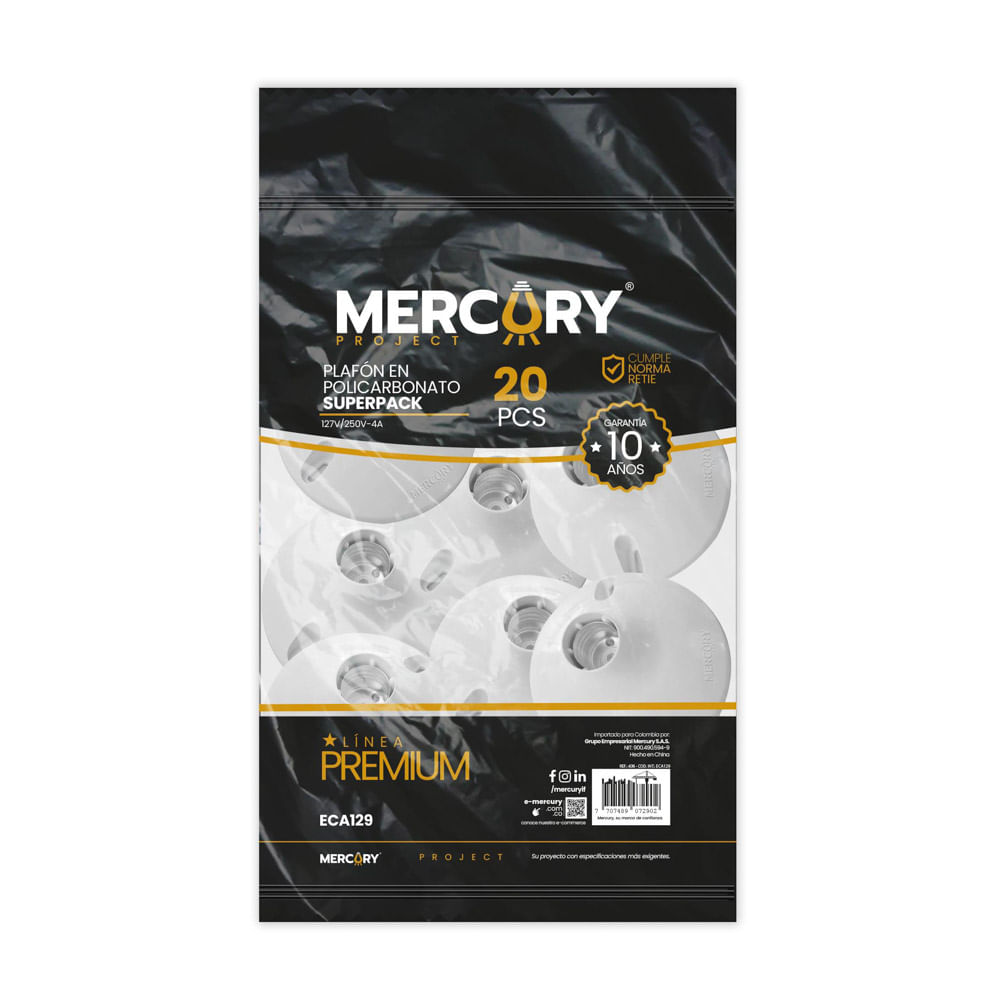 Plafon Policarbonato Mercury Eca129 Premium