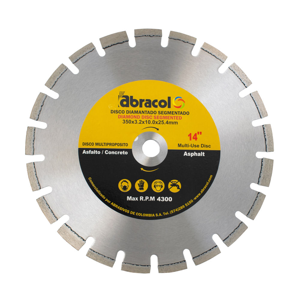 Disco Diamantado de 14" Segmentado Abracol