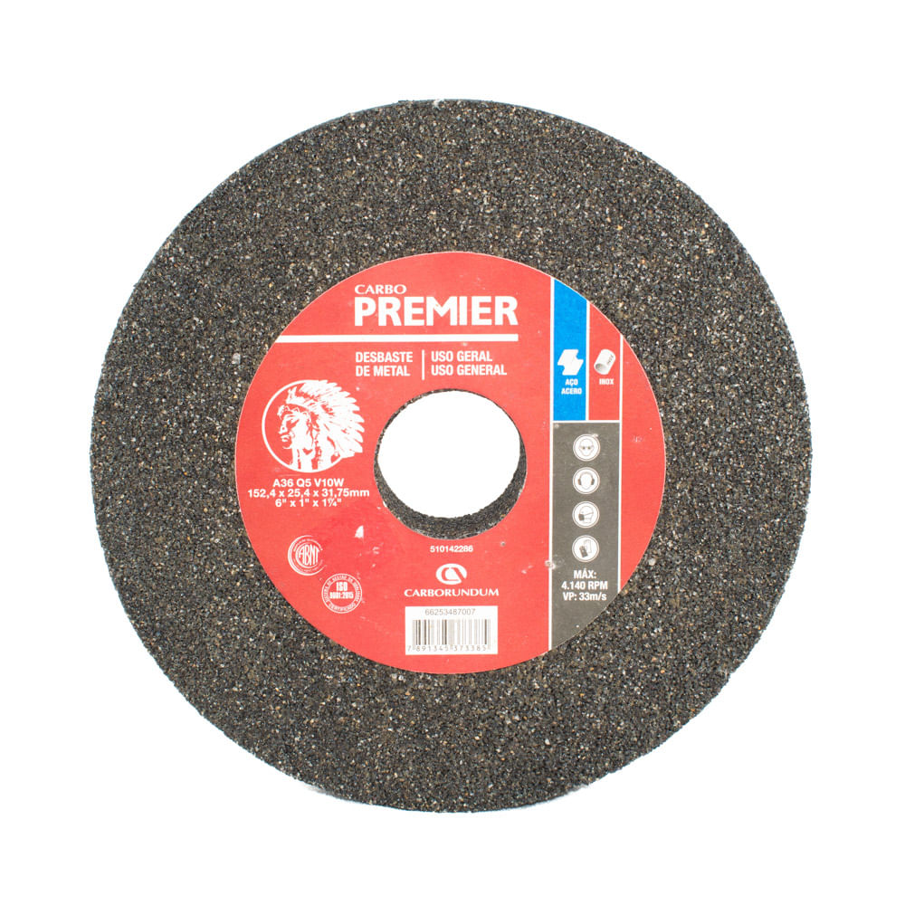 Piedra de esmeril gris 6 x 1 grano 36 Carborundum
